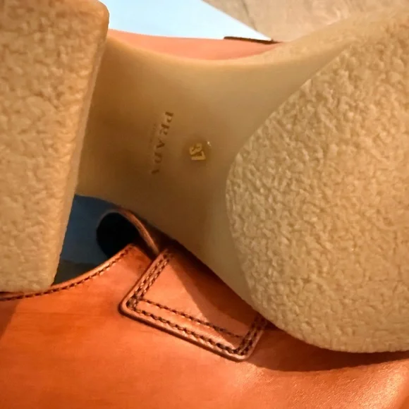 Prada Women’s Tan Leather Loafers - Picture 5 of 5